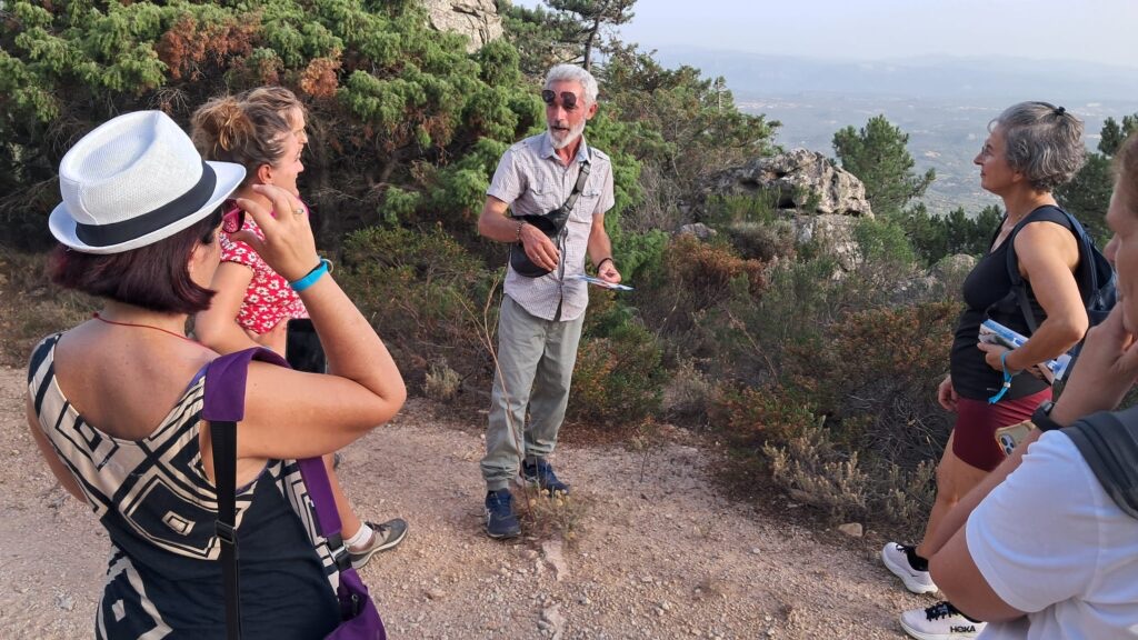 Francesco Cassitta guida i partecipanti lungo i sentieri di Monte Pino